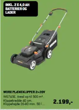 XL-BYG WORX Pleneklipper 2×20V tilbud