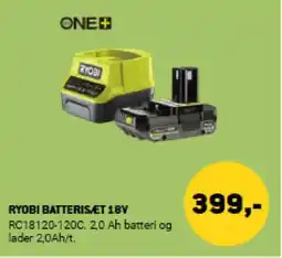 XL-BYG RYOBI Batterisæt 18V tilbud