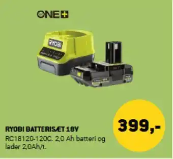 XL-BYG RYOBI Batterisæt 18V tilbud