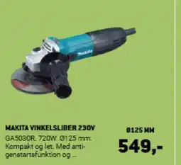 XL-BYG MAKITA Vinkelsliber 230V tilbud