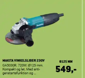 XL-BYG MAKITA Vinkelsliber 230V tilbud