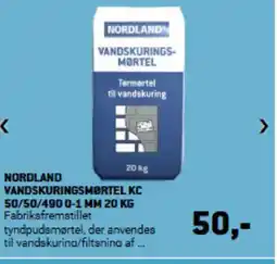 XL-BYG NORDLAND Vandskuringsmørtel KC 50/50/490 0-1 mm tilbud