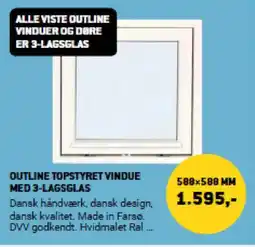 XL-BYG Outline topstyret vindue med 3-lagsglas tilbud