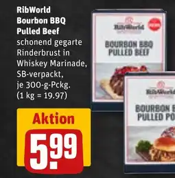 REWE DE RIBWORLD Boubon bbq pulled beef tilbud