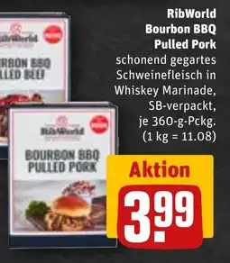 REWE DE RIBWORLD Boubon bbq pulled pork tilbud