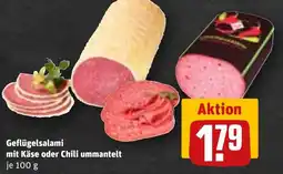 REWE DE Geflügelsalami mit käse oder chili ummantelt tilbud
