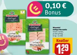 REWE DE WIESENHOF Geflügel mortadella tilbud