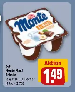 REWE DE ZOTT Monte maxi schoko tilbud