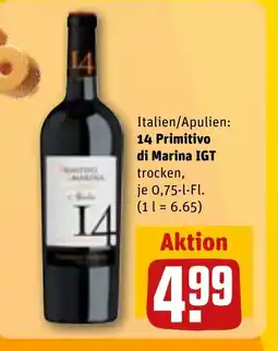 REWE DE 14 Primitivo di Marina IGT tilbud