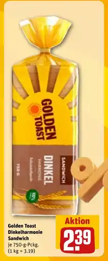 REWE DE Golden Toast Dinkelharmonie Sandwich tilbud