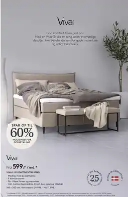 SengeSpecialisten VIVA LUX KONTINENTALSENG tilbud