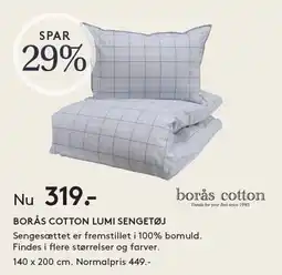 SengeSpecialisten BORÅS COTTON LUMI SENGETØJ tilbud