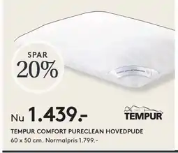 SengeSpecialisten TEMPUR COMFORT PURECLEAN HOVEDPUDE tilbud