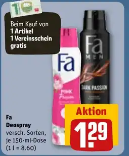 REWE DE FA Deospray tilbud