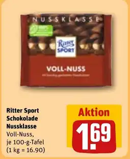 REWE DE Ritter Sport Schokolade Nussklasse tilbud