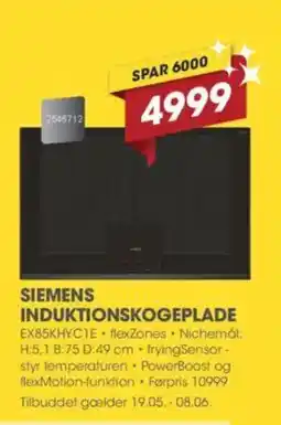 Punkt1 SIEMENS INDUKTIONSKOGEPLADE tilbud