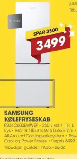 Punkt1 SAMSUNG KØLEFRYSESKAB tilbud