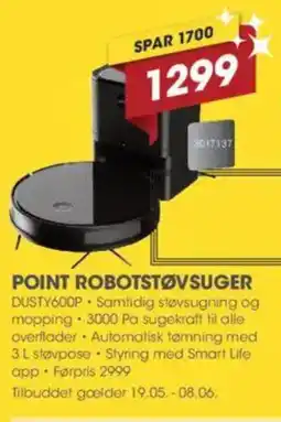 Punkt1 POINT ROBOTSTØVSUGER tilbud