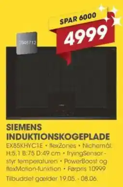 Punkt1 SIEMENS INDUKTIONSKOGEPLADE tilbud