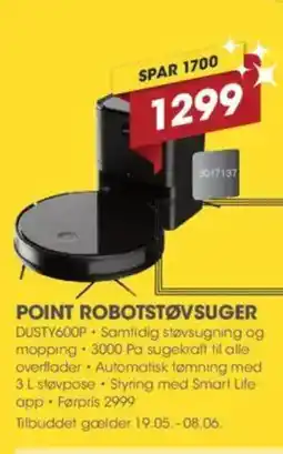 Punkt1 POINT ROBOTSTØVSUGER tilbud