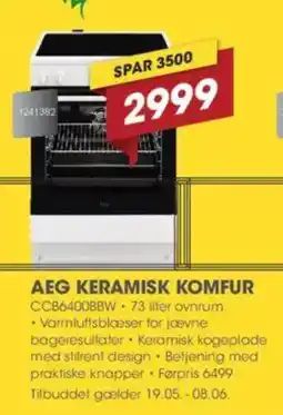 Punkt1 AEG KERAMISK KOMFUR tilbud