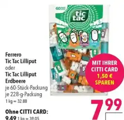 Citti Ferrero Tic Tac Lilliput oder tilbud