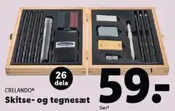 Lidl CRELANDO Skitse- og tegnesæt tilbud