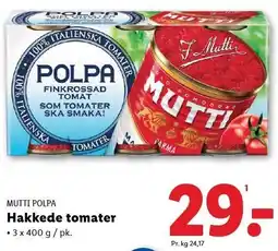 Lidl MUTTI PLOPA Hakkede tomater tilbud