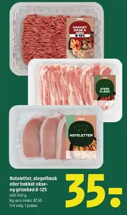 Coop 365 COOP Koteltter, stegeflæsk eller hakket okse- og grisekød 8-12% tilbud