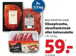 Lidl MEAT GROUP/SOL & MAR Oksepicanha, Okseflanksteak eller kalveculotte tilbud