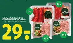 Coop 365 COOP Hakket grisekød 4-7% eller 8-12%, marinerede koteletter eller ribsteaks tilbud
