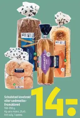 Coop 365 Schulstad levebrød eller sødmælksfranskbrød tilbud