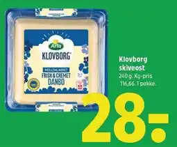 Coop 365 ARLA Klovborg skiveost tilbud