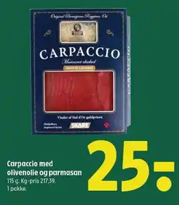 Coop 365 Carpaccio med olivenolie og parmesan tilbud