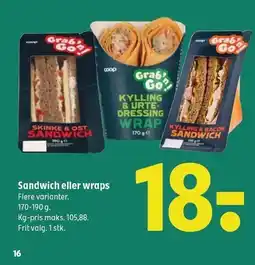 Coop 365 Sandwich eller wraps tilbud