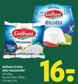 Coop 365 Galbani ricotta eller mozzarella tilbud