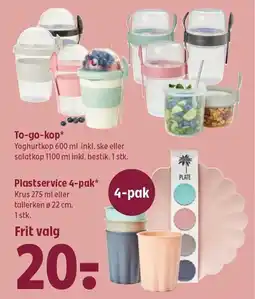Coop 365 To-go-kop eller Plastservice 4-pak tilbud