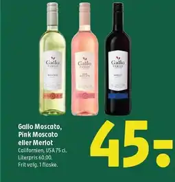 Coop 365 Gallo Moscato, Pink Moscato eller Merlot tilbud