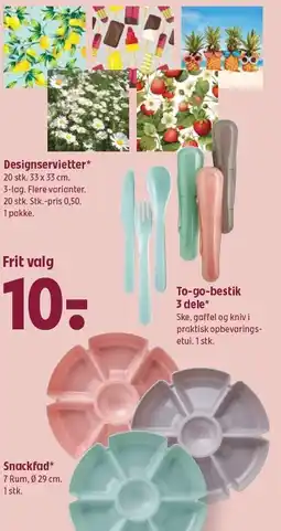 Coop 365 Designservietter, To-go-bestik 3 dele eller Snackfad tilbud