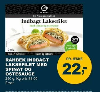 Let-Køb Rahbek indbagt laksefilet med spinat og ostesauce tilbud