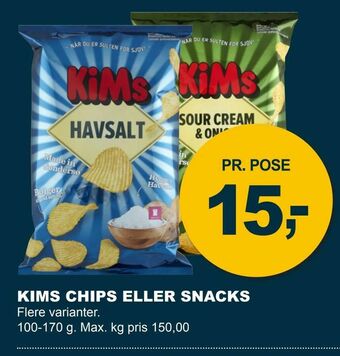 Let-Køb Kims chips eller snacks tilbud