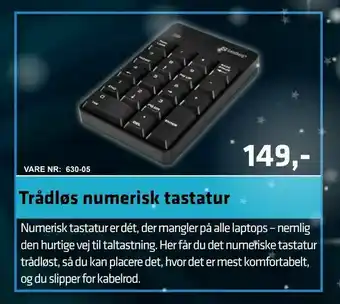 LabTech Data Trådløs numerisk tastatur tilbud
