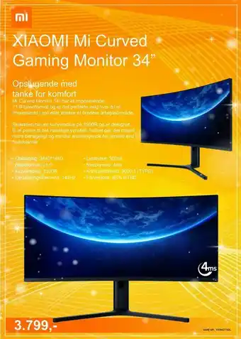 XIAOMI Mi Curved Gaming Monitor 34"