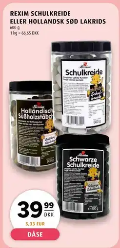Scandinavian Park REXIM SCHULKREIDE ELLER HOLLANDSK SØD LAKRIDS tilbud
