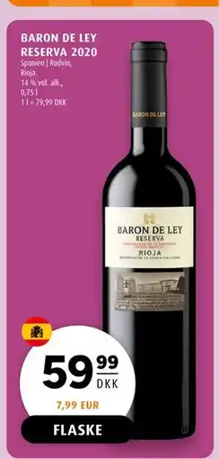Scandinavian Park BARON DE LEY RESERVA 2020 tilbud