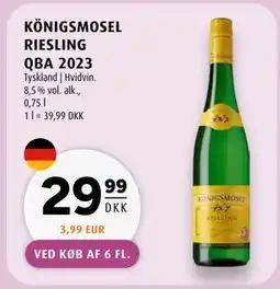 Scandinavian Park KÖNIGSMOSEL RIESLING QBA 2023 tilbud