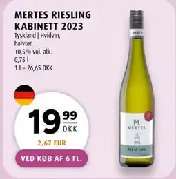 Scandinavian Park MERTES RIESLING KABINETT 2023 tilbud