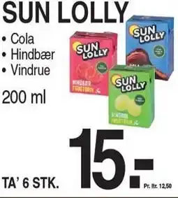 ABC Lavpris SUN LOLLY Cola, Hindbær eller Vindrue tilbud