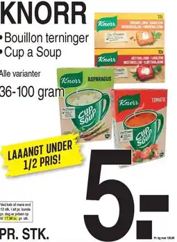 ABC Lavpris KNORR Bouillon terninger eller Cup a Soup tilbud