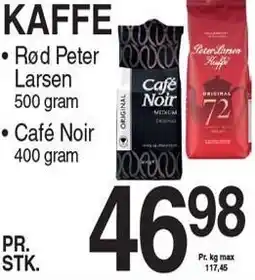 ABC Lavpris KAFFE Rød Peter Larsen eller Café Noir tilbud